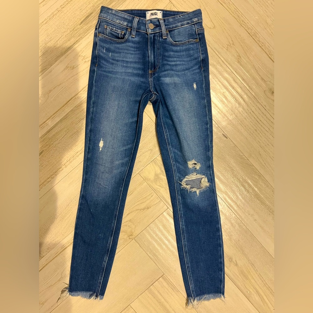Paige Hoxton Ankle Alessio Destructed Jeans Size 24